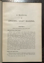 MANUAL OF ANGORA GOAT RAISING - 1st Ed, 1903 - ORIGINS CARE BREEDING of GOATS