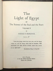 LIGHT OF EGYPT, SCIENCE OF THE SOUL & STARS - ASTROLOGY ALCHEMY HERMETIC, 1965