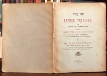 SEPHER YETZIRAH: THE BOOK OF FORMATION - WESTCOTT, True 1st Ed, 1887 - KABBALAH