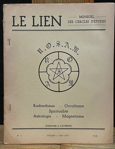 LE LIEN FRENCH OCCULT MAGAZINE - JULY-AUG 1963 APOCALYPSE SERPENT ENERGY