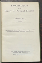 1932-33 SOCIETY FOR PSYCHICAL RESEARCH - OCCULT SPIRIT PHOTOGRAPHY CLAIRVOYANCE