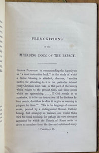 PREMONITIONS OF THE IMPENDING DOOM OF PAPACY - 1st 1856 - APOCALYPSE, ANTICHRIST