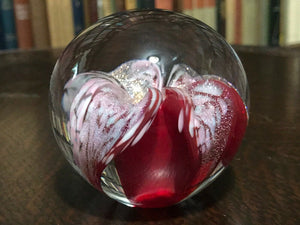 GLASS EYE STUDIO - GES 99 RETIRED SPARKLING BLOOMING GLASS FLOWER PAPERWEIGHT