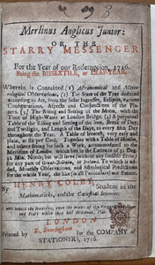 MERLINUS ANGLICUS JR / STARRY MESSENGER - Coley, 1st 1716 - ASTROLOGY DIVINATION