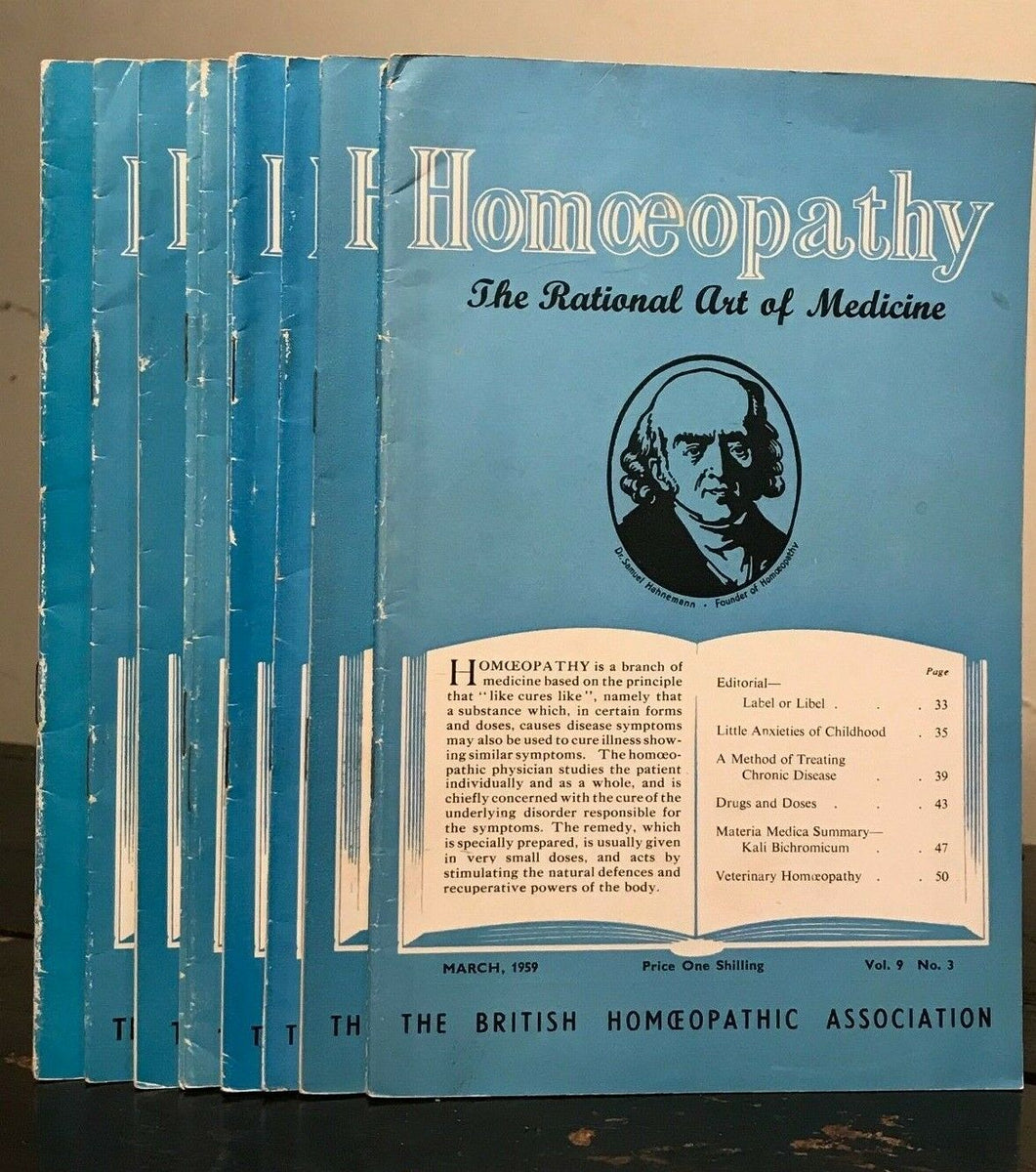 HOMOEOPATHY - BRITISH HOMOEOPATHIC ASSN JOURNALS - 14 Original Journal ...