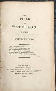 Sir Walter Scott, FIELD OF WATERLOO and HALIDON HILL - 1st 1822 BATTLE POEM