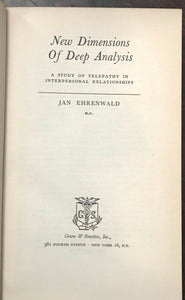 NEW DIMENSIONS OF DEEP ANALYSIS - Ehrenwald, 1st 1952 - TELEPATHY PSYCH - SIGNED