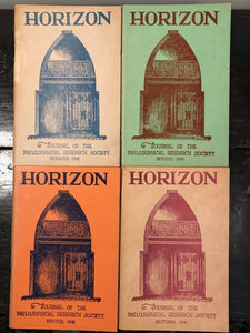 MANLY P. HALL - HORIZON JOURNAL - Full YEAR, 4 ISSUES, 1948 - PHILOSOPHY OCCULT