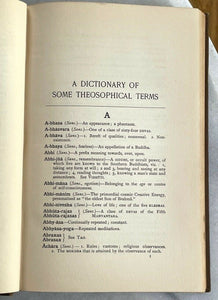 DICTIONARY OF SOME THEOSOPHICAL TERMS - 1st 1910 OCCULT RELIGIONS DEFINITIONS