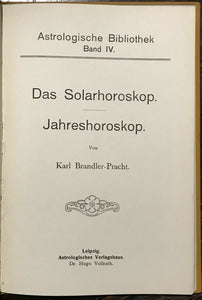 1930 ASTROLOGISCHE BIBLIOTHEK (ASTROLOGICAL LIBRARY) Vol IV, ASTROLOGY HOROSCOPE