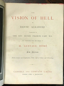 1880s DANTE'S INFERNO, Gustave Dore HELL SATAN DEVIL DAMNED - Large FOLIO 13.5"