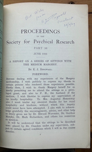 SIGNED - SOCIETY FOR PSYCHICAL RESEARCH - OCCULT MEDIUM SEANCES PSYCHIC - SIGNED