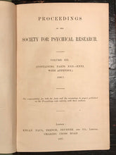 1896-1897 - SOCIETY FOR PSYCHICAL RESEARCH - OCCULT SPIRITUALISM GHOSTS PSYCHIC