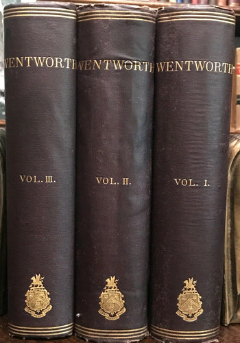 WENTWORTH GENEALOGY - 1st, 1878 in 3 Vols - COLLECTED HISTORY WENTWORTH FAMILY