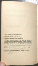 THE DOORS OF PERCEPTION - Aldous Huxley, 1st 1970 - DRUGS 1960s MIND EXPANSION