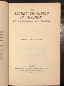 SECRET TRADITION IN ALCHEMY - A.E. Waite - 1st Ed, 1926 - MAGICK MYSTIC HERMETIC