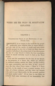 WHERE ARE THE DEAD? SPIRITUALISM EXPLAINED - Fritz, 1873, GHOSTS SPIRITS MEDIUMS