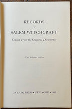 RECORDS OF SALEM WITCHCRAFT - Woodward, 1971 - WITCHES PERSECUTION WITCH TRIALS