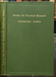 1904 - SOCIETY FOR PSYCHICAL RESEARCH - COMBINED INDEX, for YEARS 1882-1901