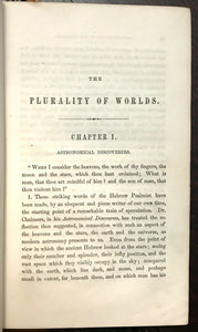 PLURALITY OF WORLDS - Hitchcock, 1st 1854 EXTRATERRESTRIAL LIFE PLANETS ALIENS