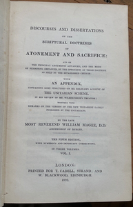 SPIRITUAL DOCTRINES OF ATONEMENT AND SACRIFICE - Magee, 1832 - IRISH REFORMATION