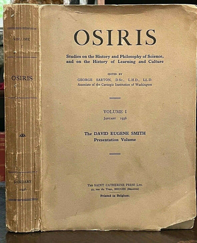 OSIRIS - 1936 (Vol I) - HISTORY OF WORLD MATHEMATICS ARITHMETICS SCIENCE