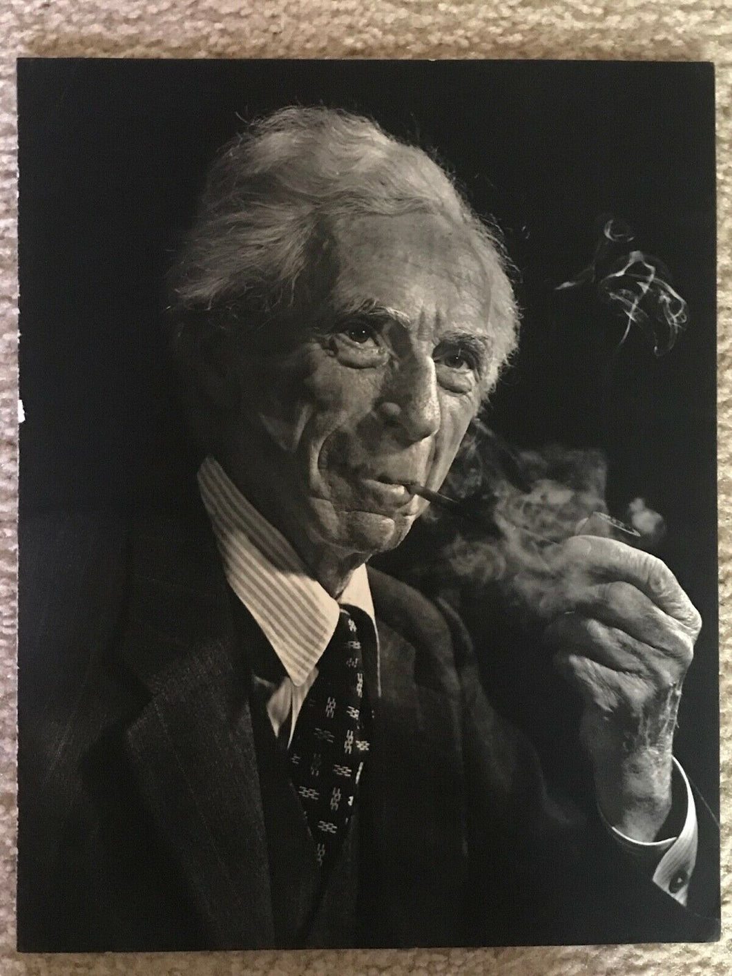 Vintage YOUSUF KARSH Photogravure Portrait Art Photo, 1960s - BERTRAND RUSSELL