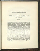 PROCEEDINGS AGAINST ALICE KYTELER FOR SORCERY - 1st 1848 WITCHCRAFT WITCH MAGICK