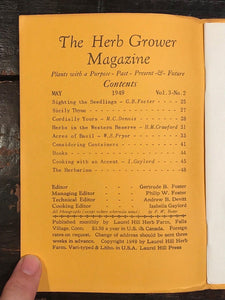 THE HERB GROWER MAGAZINE - LOT OF 25, 1949-53 - NATURE HERBALS; Editor GB Foster