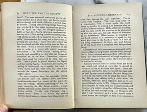 MRS. PIPER AND THE SOCIETY FOR PSYCHICAL RESEARCH - 1904 MEDIUM SPIRITS MESSAGES