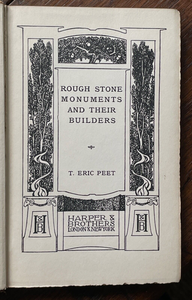 ROUGH STONE MONUMENTS AND THEIR BUILDERS - 1st 1912 - ANCIENT STONEHENGE DOLMENS