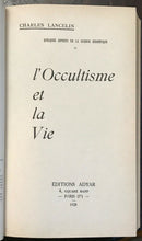 L'OCCULTISME ET LA VIE - Lancelin, 1928 - HERMETIC SCIENCE OCCULT PHYSICAL LIFE