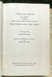 VISION & THE VOICE - ALEISTER CROWLEY, 1st 1972 - THELEMA ENOCHIAN MAGICK OCCULT