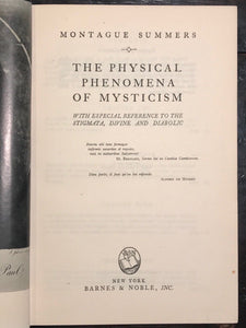 MONTAGUE SUMMERS - THE PHYSICAL PHENOMENA OF MYSTICISM - 1st US Ed 1950, Occult