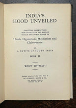 INDIA'S HOOD UNVEILED - De Laurence, 1st 1910 - CLAIRVOYANCE TELEPATHY OCCULT