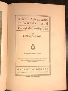 ALICE'S ADVENTURES IN WONDERLAND, Lewis Carroll, 1st/1st PHOTOPLAY EDITION 1919