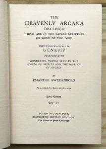 HEAVENLY ARCANA - 1907, Emanuel Swedenborg - THEOLOGY AFTERLIFE SPIRITS ANGELS