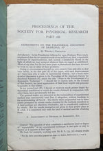 1942-45 SOCIETY FOR PSYCHICAL RESEARCH - OCCULT TELEPATHY PRECOGNITION GHOSTS