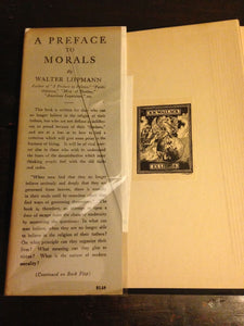 A PREFACE TO MORALS by Walter Lippmann, SIGNED, 1st Edition 1st Printing, 1929