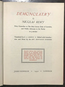 DEMONOLATRY - Nicolas Remy, 1970 - WITCHCRAFT WITCHES TRIALS SATAN OCCULT