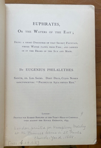 COLLECTANEA HERMETICA: EUPHRATES - Westcott, Vaughan 1st, 1896 - ALCHEMY MAGICK