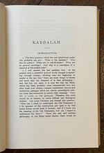 KABBALAH UNVEILED - Mathers, 1974 - MAGICK ZOHAR CABBAL KABBALIST GOLDEN DAWN