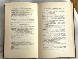 DICTIONARY OF SOME THEOSOPHICAL TERMS - 1st 1910 OCCULT RELIGIONS DEFINITIONS