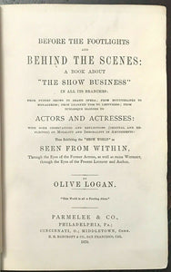 BEFORE THE FOOTLIGHTS AND BEHIND THE SCENES - 1870 Burlesque Circus Opera Actors