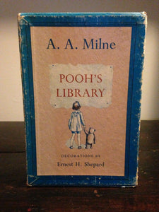 A.A. MILNE Winnie POOH'S LIBRARY BOX SET Warren Chappell RARE, 4 HCs w/ DJ, 1961