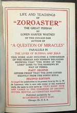 LIFE & TEACHINGS OF ZOROASTER - De Laurence, Whitney 1905 - MAGICK JEWS RELIGION