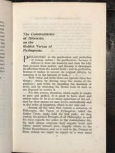 COMMENTARY OF HIEROCLES ON THE GOLDEN VERSES OF PYTHAGORAS - 1st Ed, 1906