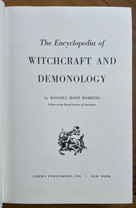 ENCYCLOPEDIA OF WITCHCRAFT AND DEMONOLOGY - Robbins, 1973 - MAGICK OCCULT DEMONS