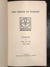 THE SHRINE OF WISDOM QUARTERLY PUBLICATION: RELIGION MYSTICISM OCCULT, 1922-25