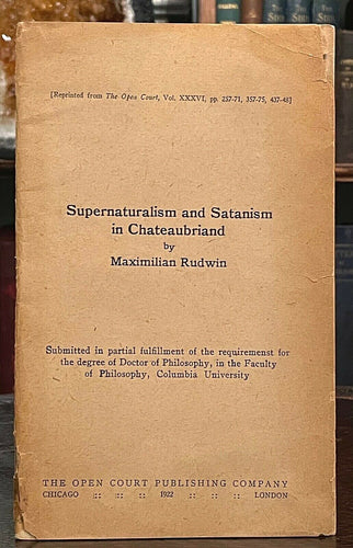 1922 SUPERNATURALISM AND SATANISM - MAGICK WITCHCRAFT DEVIL SATAN - SIGNED